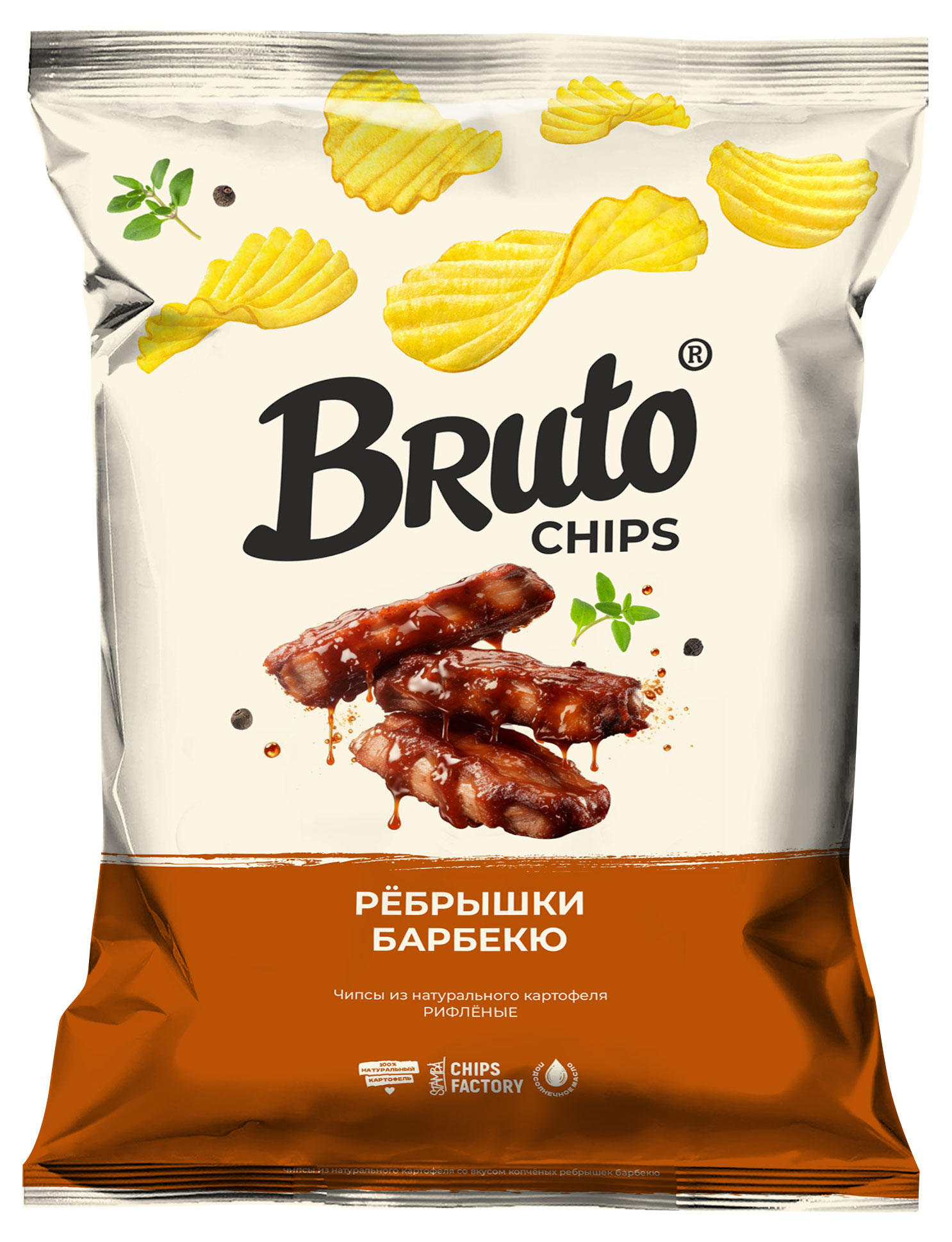 

Чипсы картофельные Bruto NPC Рёбрышки барбекю, 120 г