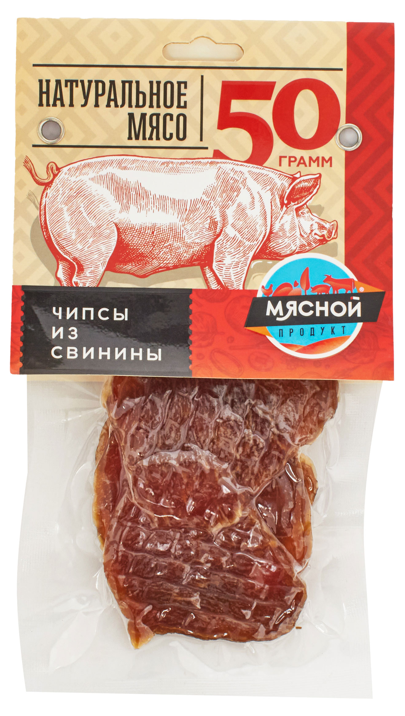 

Чипсы мясные Мясной продукт сыровяленые из свинины, 50 г