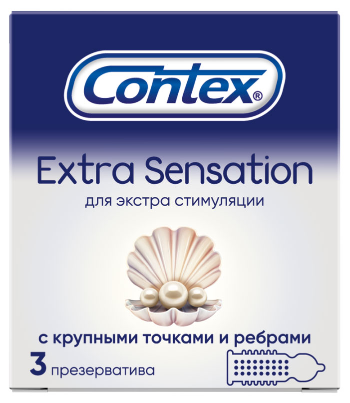 Изображение товара Презервативы Contex Extra Sensation с крупными точками и ребрами, 3 шт