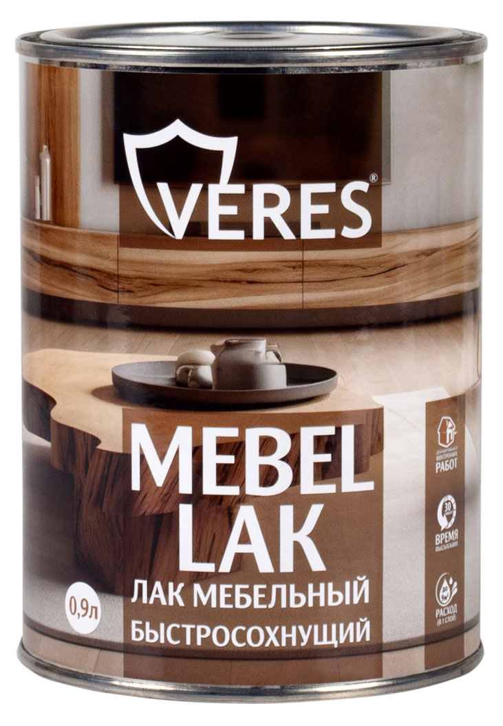 

Лак мебельный Veres полуглянцевый, 0,9 л