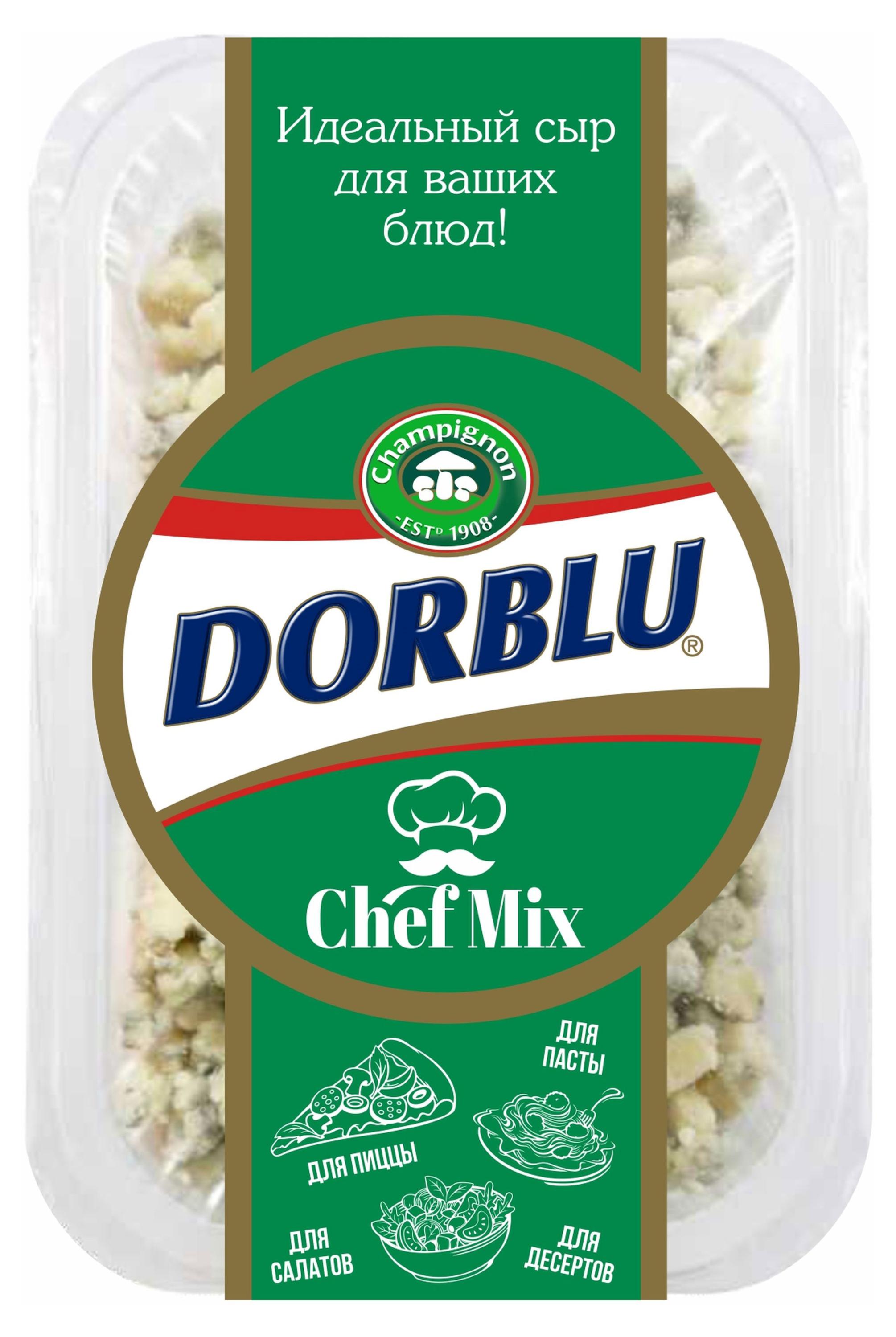 Изображение товара Сыр мягкий с голубой плесенью Dorblu Chef Mix тертый 100 г премиум
