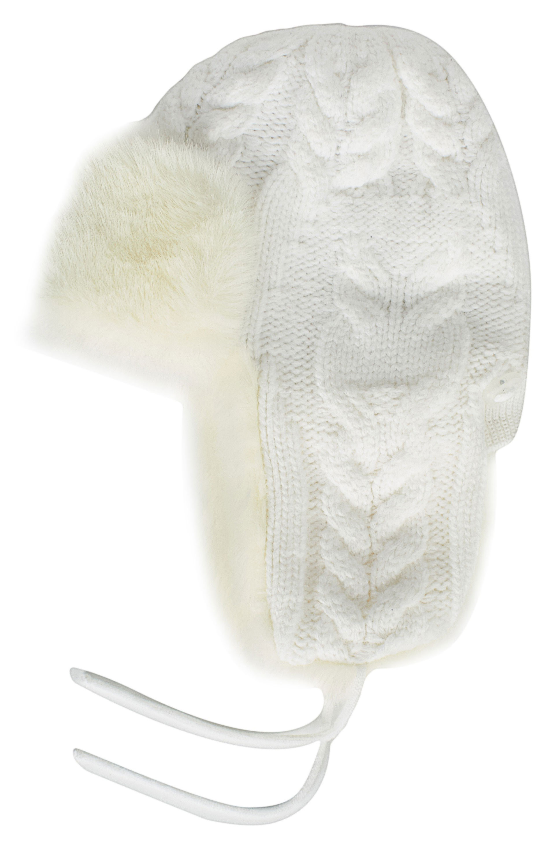 

Шапка-ушанка женская белая, размер 56-58