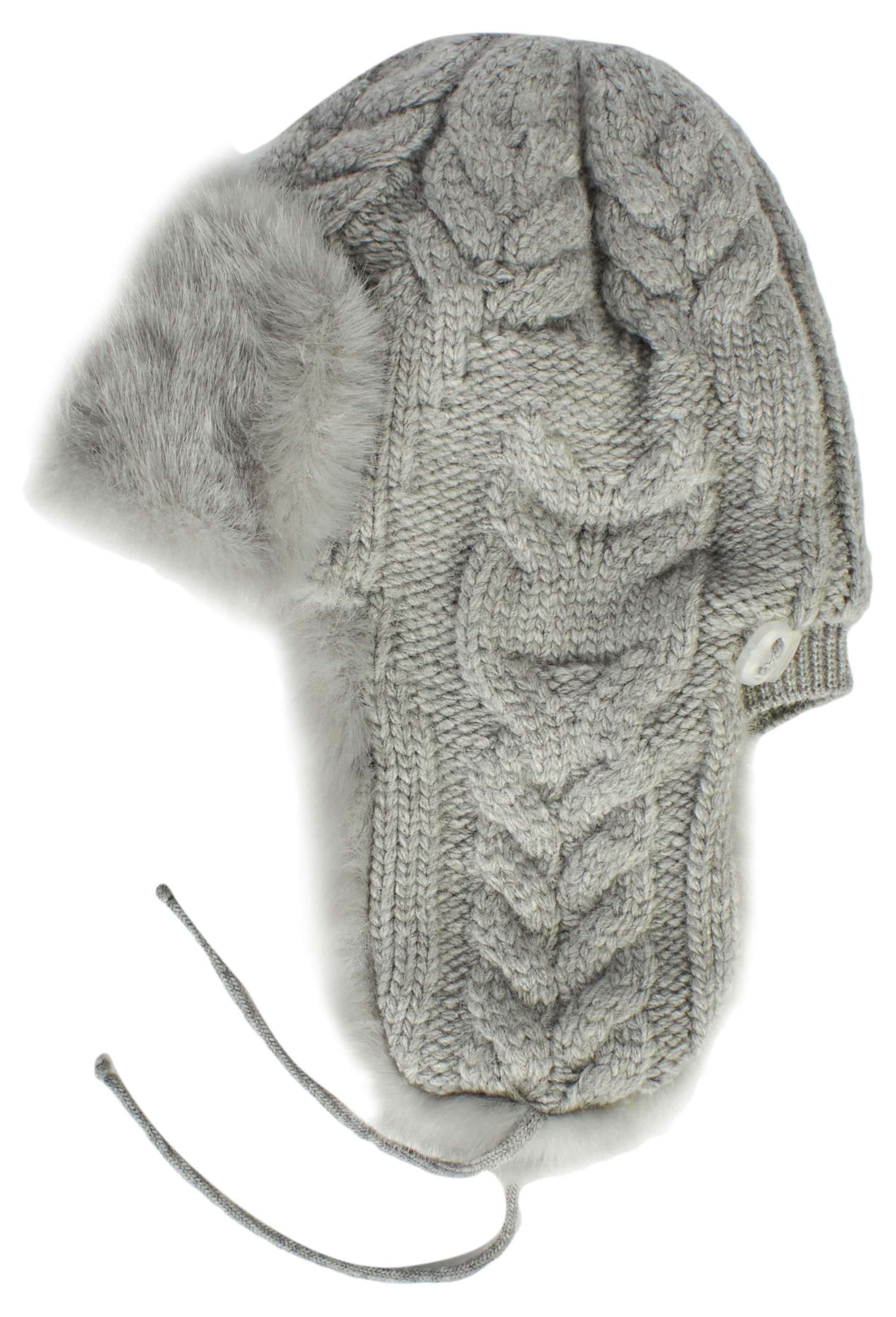 

Шапка-ушанка женская серая, размер 56-58