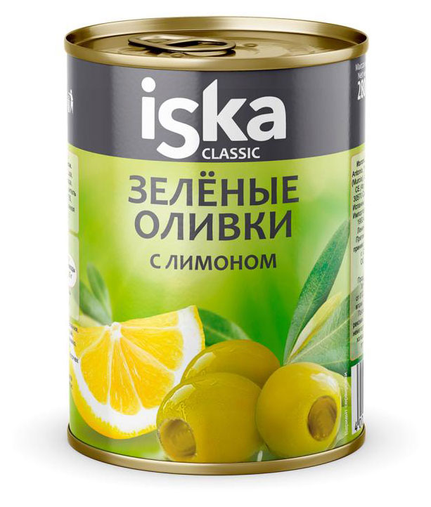 

Оливки зеленые iska с лимоном, 300 мл