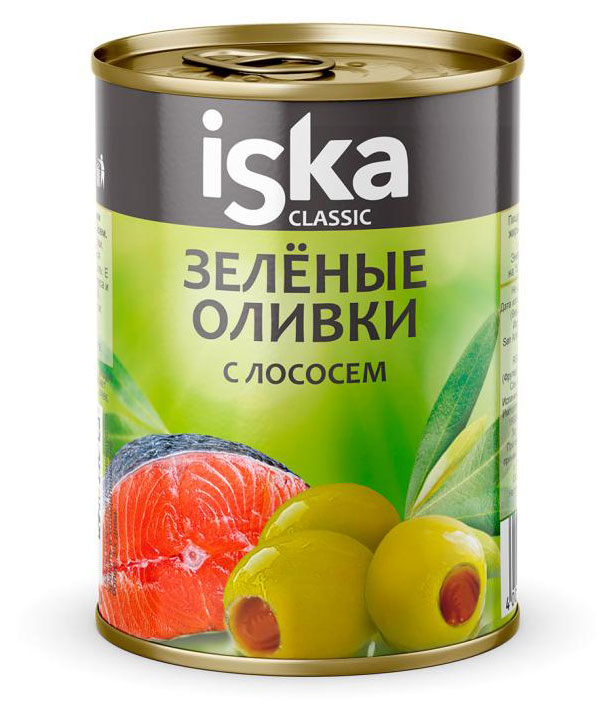 

Оливки зеленые iska с лососем, 300 мл