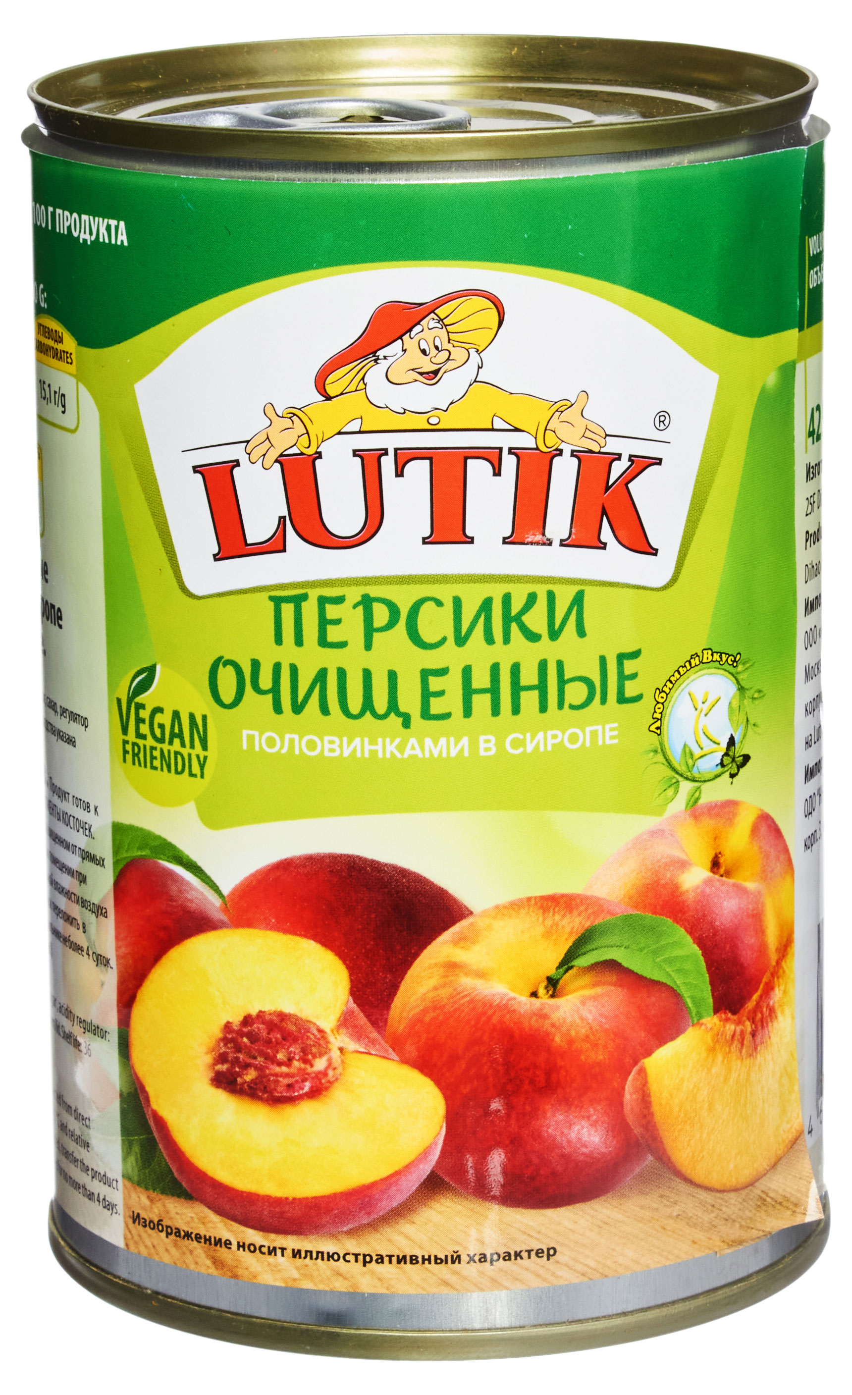 

Персики очищенные LUTIK половинки в сиропе, 425 мл