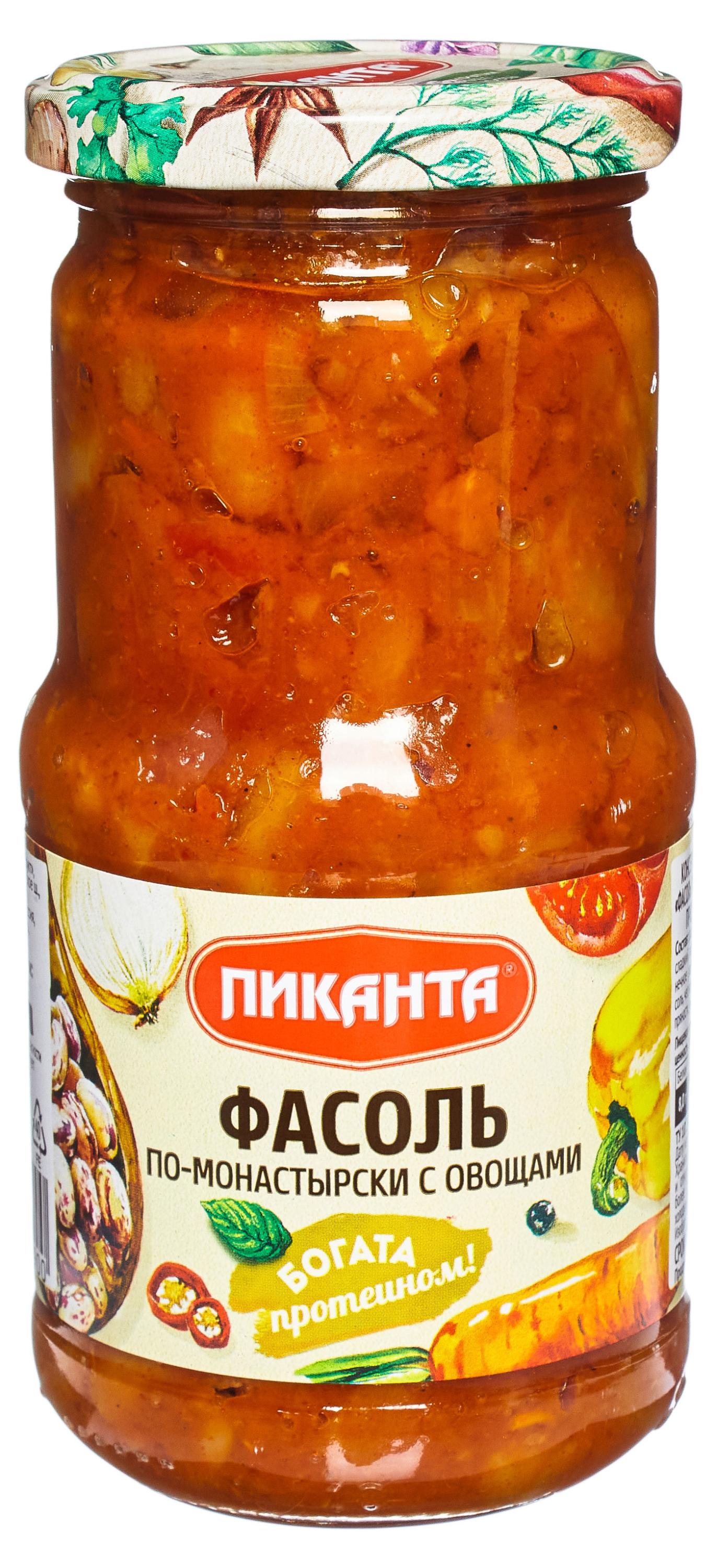 

Фасоль Пиканта по-монастырски с овощами, 470 г