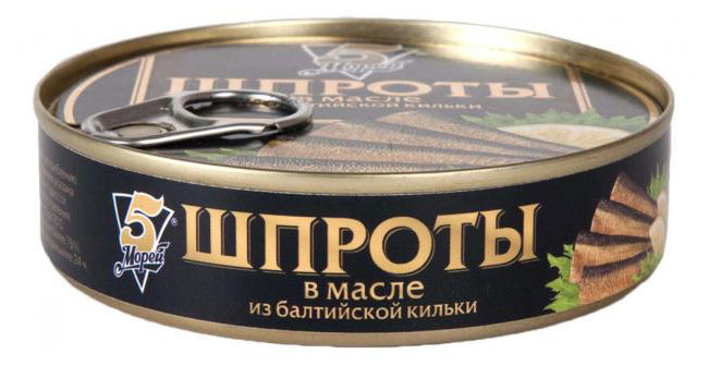 

Шпроты 5 Морей в масле из балтийской кильки, 160 г