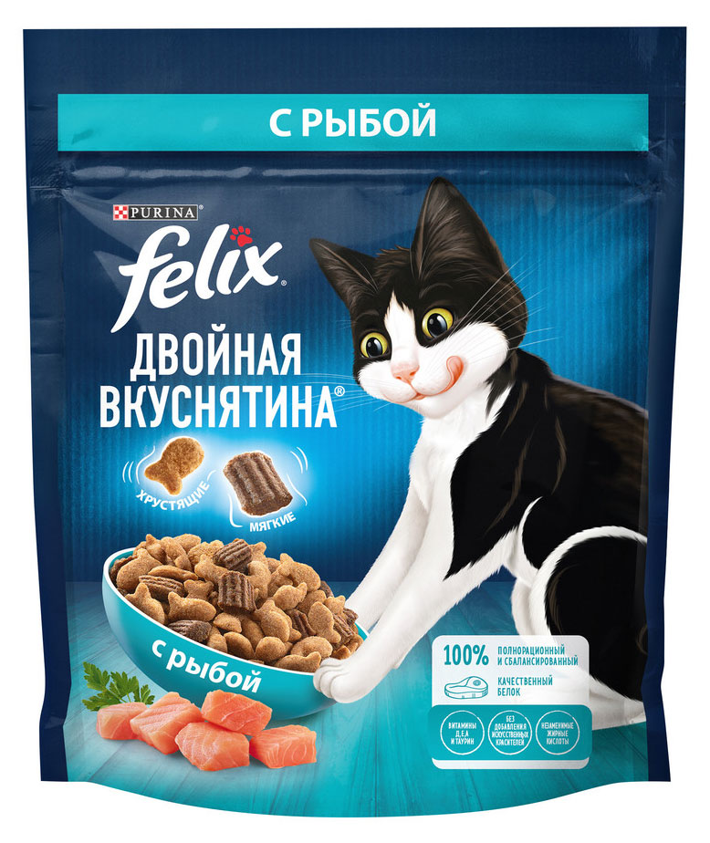 

Сухой корм для кошек Felix с рыбой, 200 г