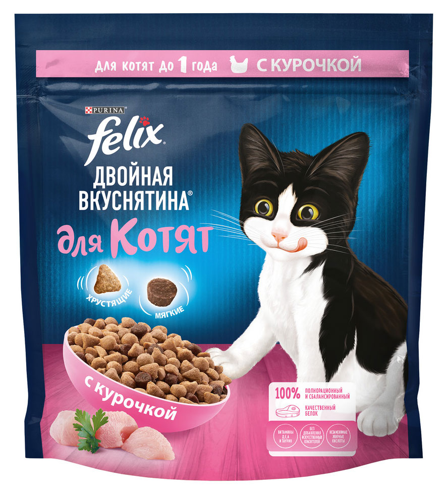 

Сухой корм для котят Felix с курочкой, 600 г
