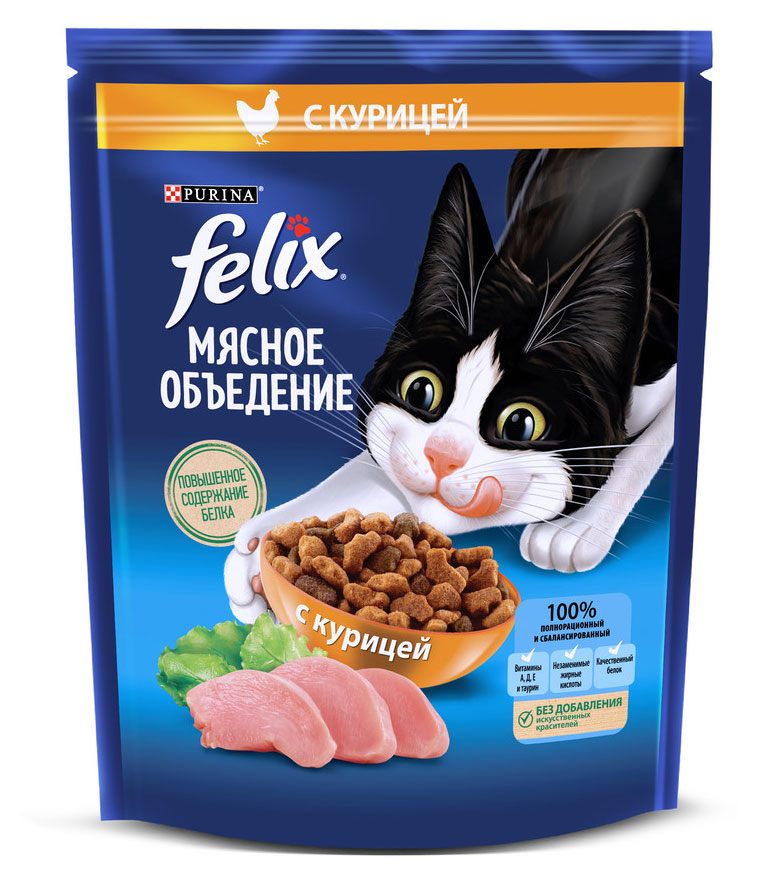 

Сухой корм для кошек Felix с курицей, 600 г