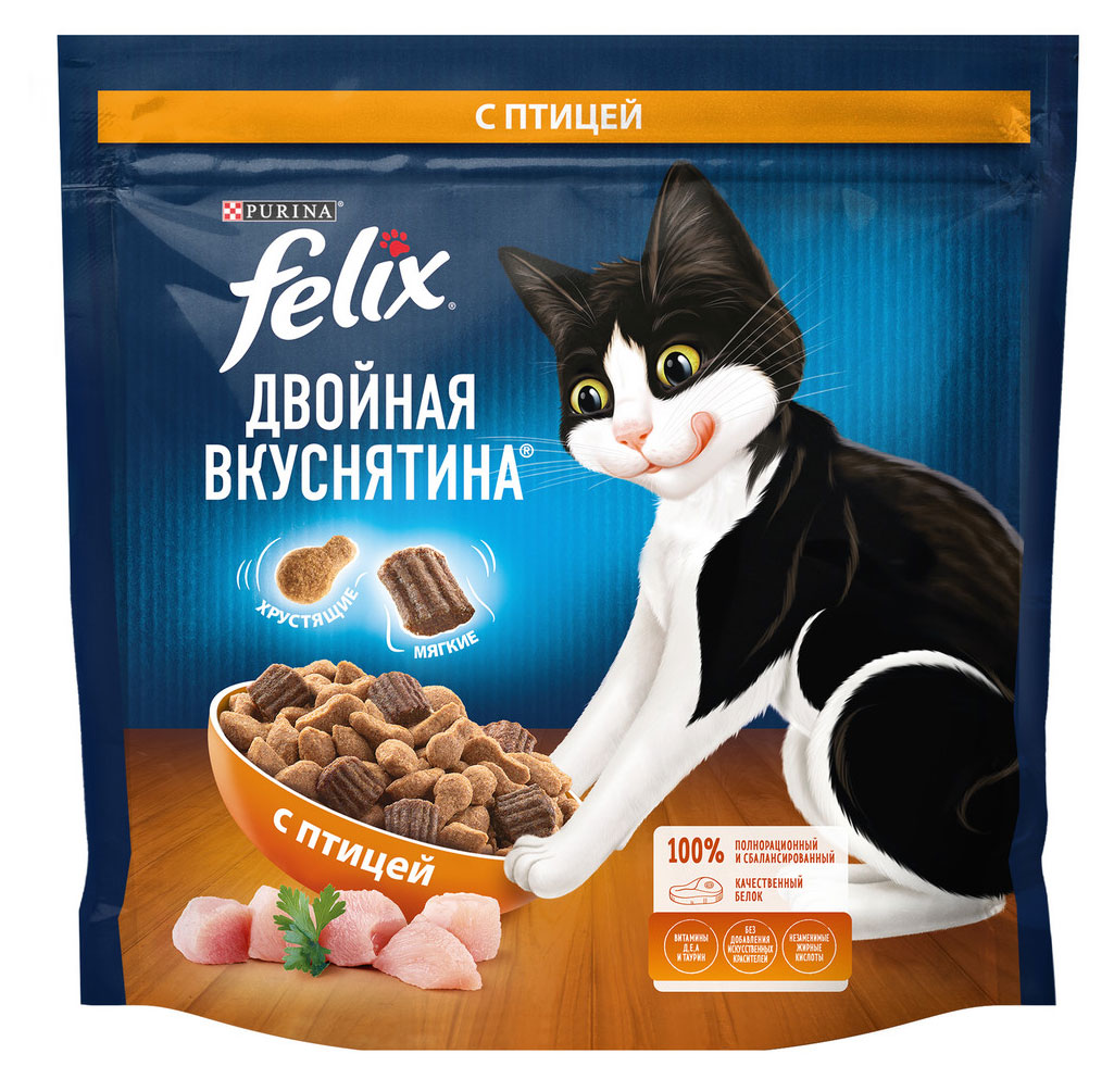 Сухой корм для кошек Felix с птицей, 1,3 кг