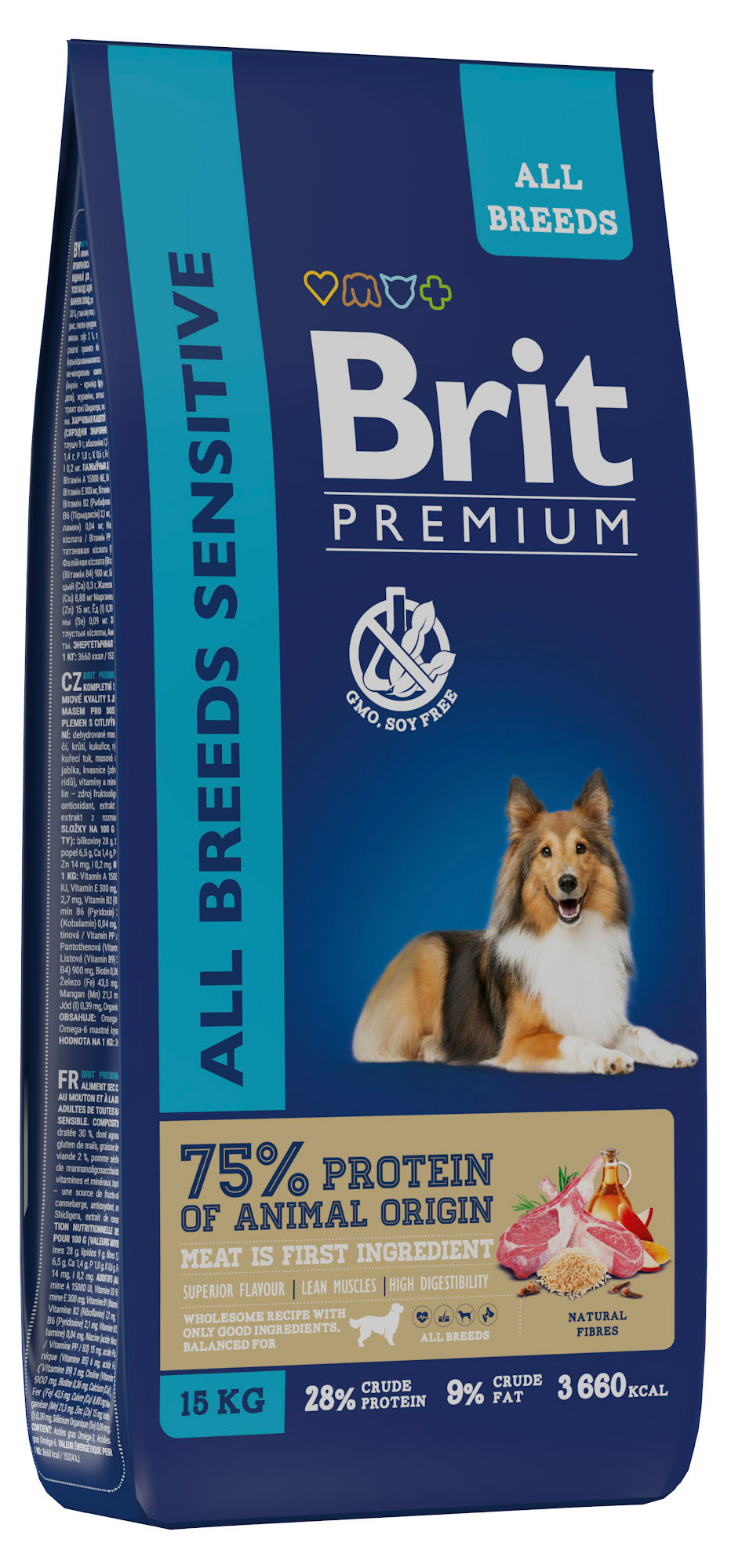 

Сухой корм для собак Brit Premiun с ягненком и индейкой всех пород Dog Sensitive, 15 кг