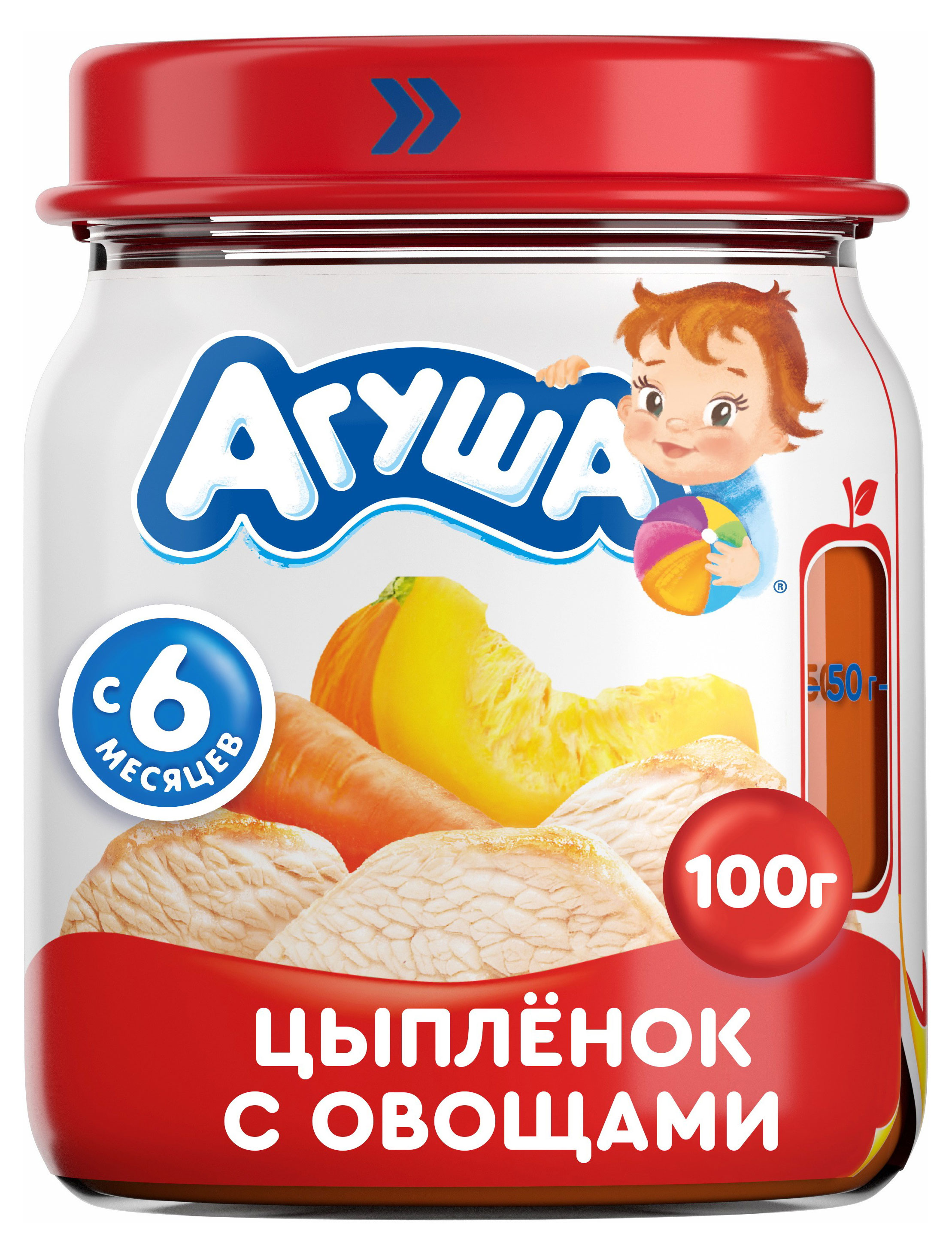 

Пюре Агуша цыпленок с овощами с 6 мес., 100 г