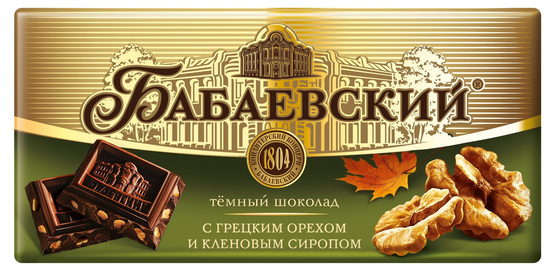 

Шоколад темный Бабаевский с грецким орехом и кленовым сиропом, 90 г