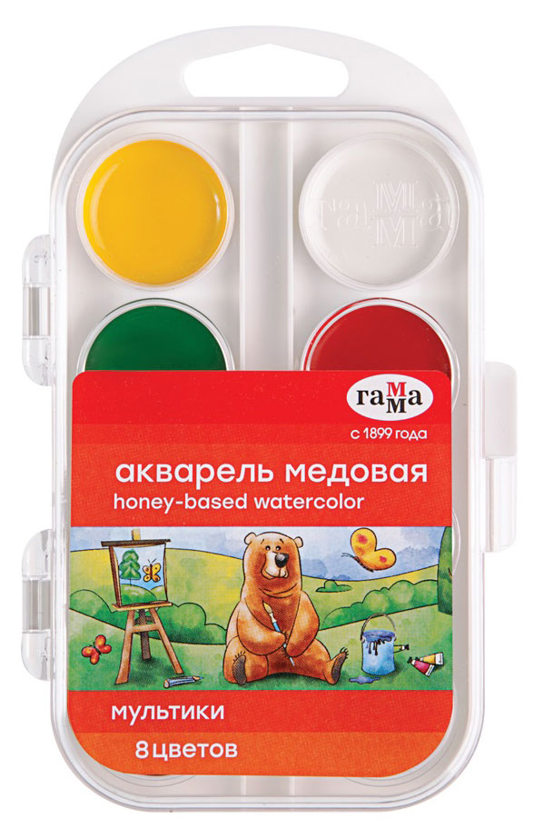 

Акварель Гамма Мультики медовая, 8 цветов