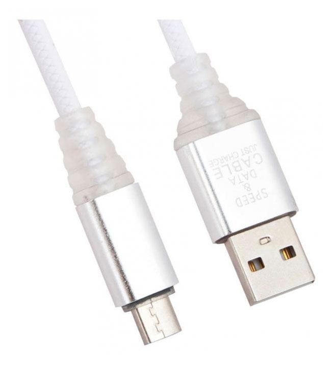 

USB кабель Liberty Project Micro USB Змея LED TPE белый