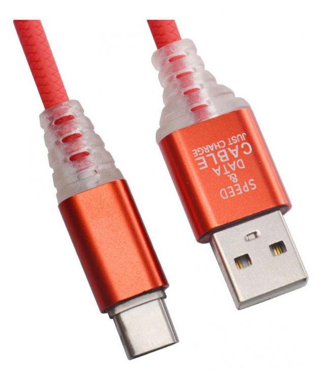 Изображение товара USB кабель Liberty Project Type-C LED TPE Змея красный