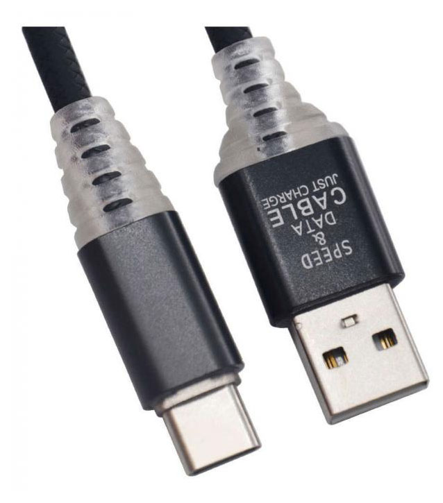 

USB кабель Liberty Project Type-C Змея LED TPE черный