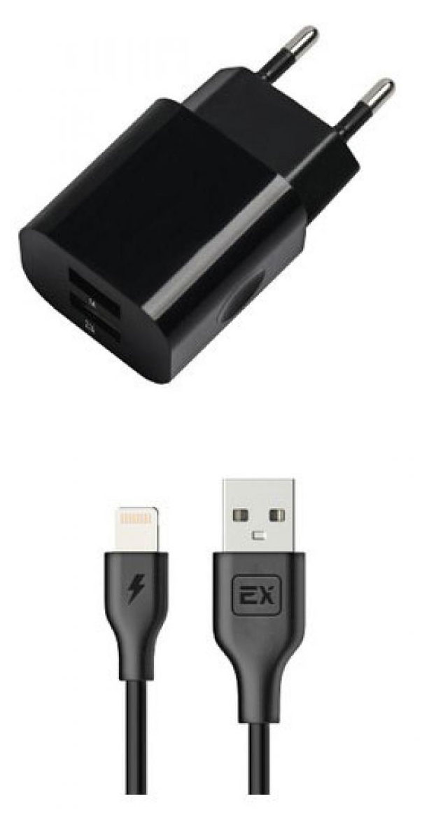 

Сетевое зарядное устройство Exployd Classic EX-Z-465 8 Pin 3.1A 2.1А+1А 2хUSB черное