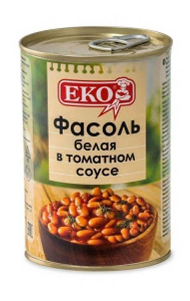 

Фасоль Еко белая в томатном соусе, 400 г