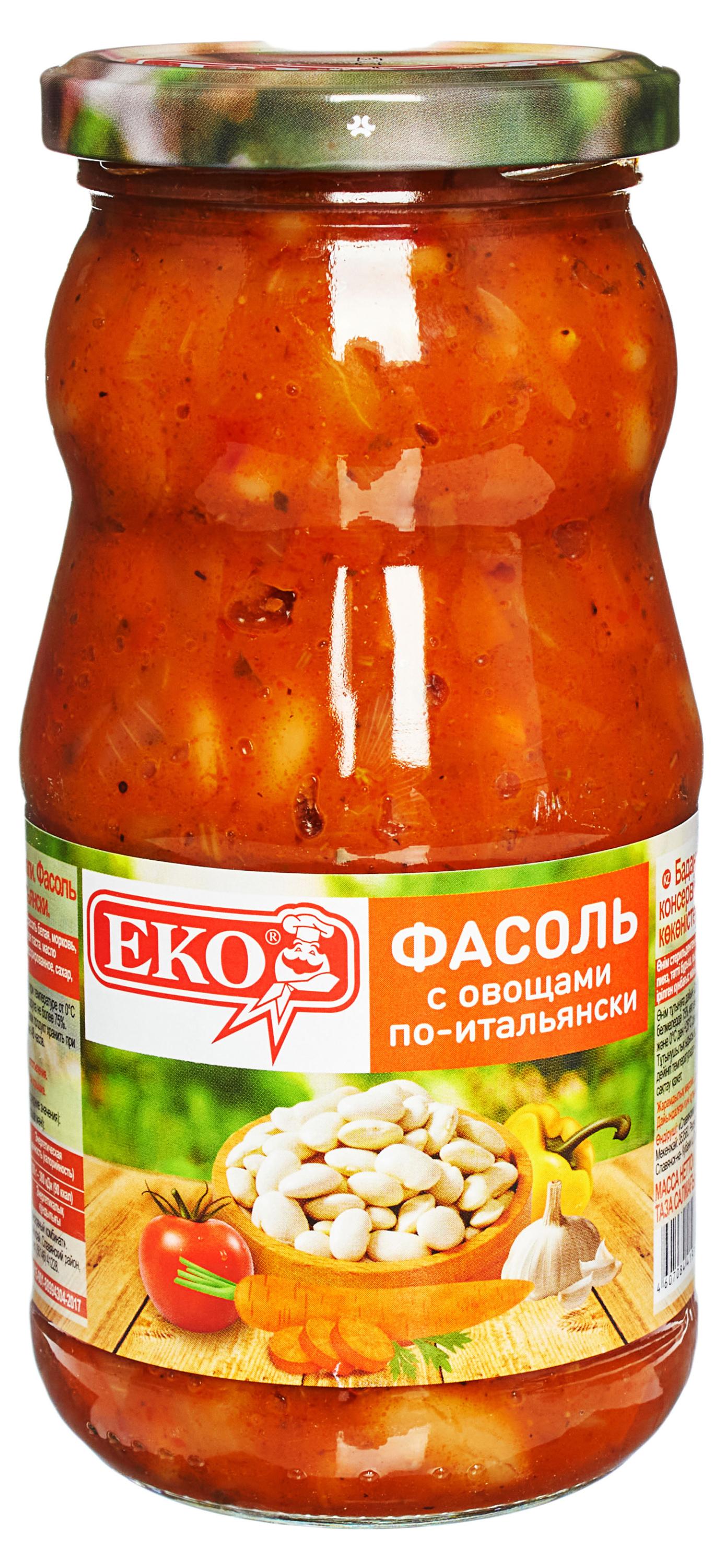 

Фасоль Еко с овощами по-итальянски в томатном соусе, 510 г