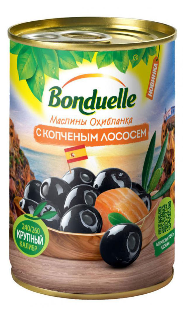 

Маслины BONDUELLE Охибланка с копченым лососем, 314 мл