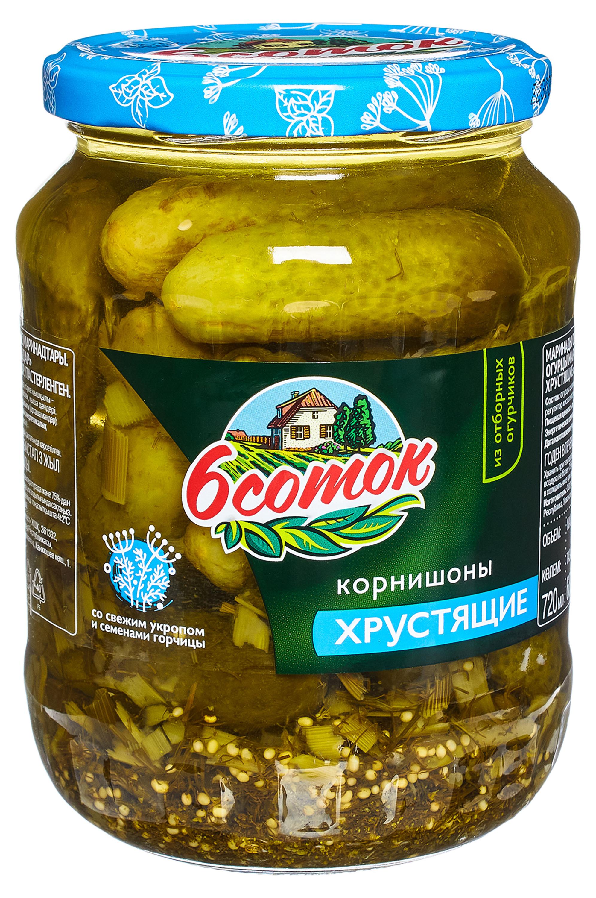 

Корнишоны маринованные 6 Соток хрустящие, 680 г