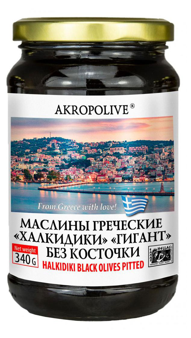 

Маслины Akropolive Халкидики без косточки Гигант, 340 г
