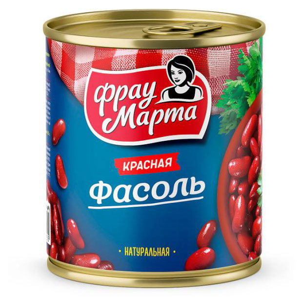 

Фасоль красная Фрау Марта в собственном соку, 310 г