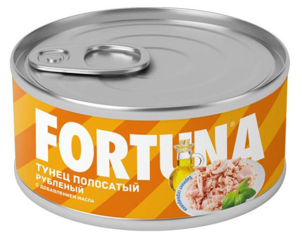 

Тунец полосатый рубленый Фортуна с добавлением масла, 185 г