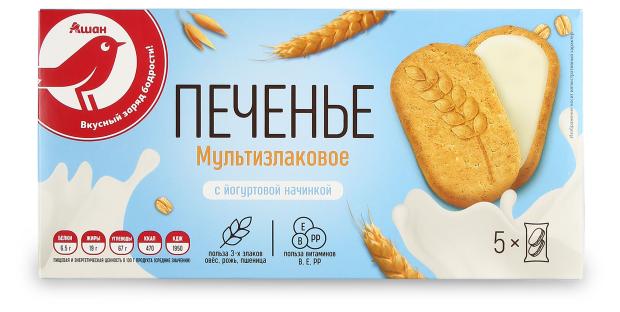 

Печенье АШАН Красная птица мультизлаковое с начинкой, 283 г