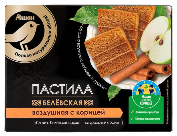 

Пастила АШАН Золотая птица Белевская воздушная с корицей, 100 г