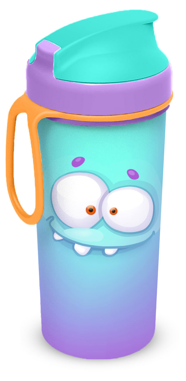 

Стакан для воды детский Пластишка Монстры с крышкой, 400 мл