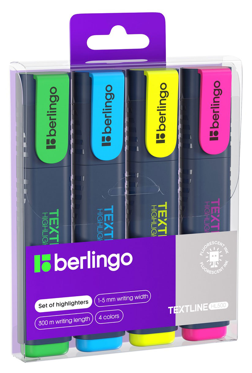 

Набор текстовыделителей Berlingo Textline HL500 1-5 мм, 4 цвета