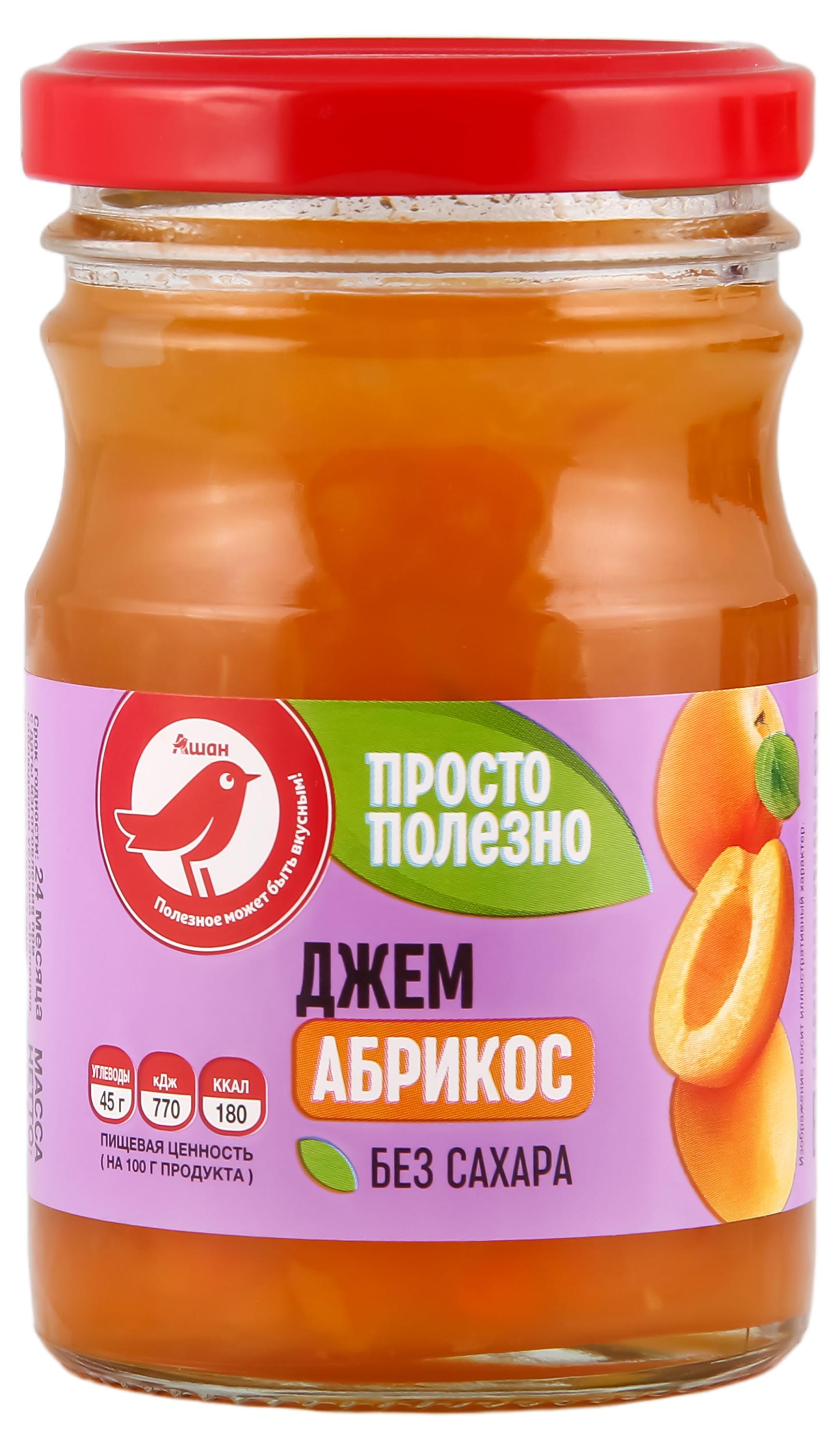 Изображение товара Джем АШАН Красная птица из абрикоса без сахара, 210 г