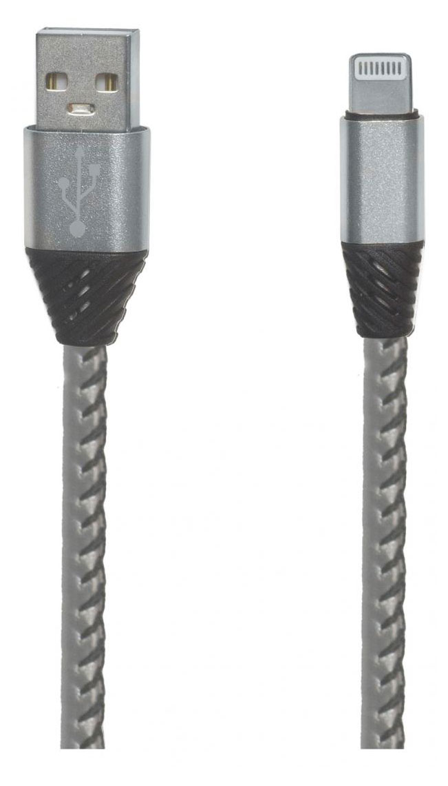 

USB кабель "LP" для Apple Lightning 8 pin Кожаная оплетка 1 м. (серебряный/европакет)