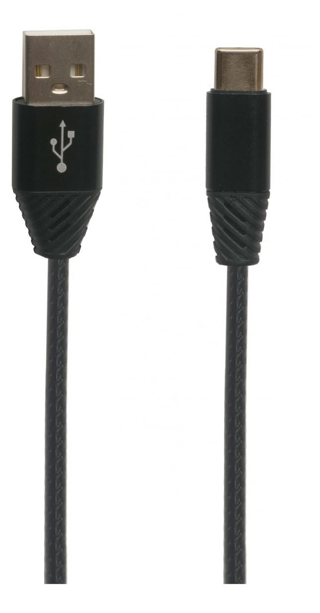 

USB кабель "LP" Type-C Кожаная оплетка 1м. (черный)