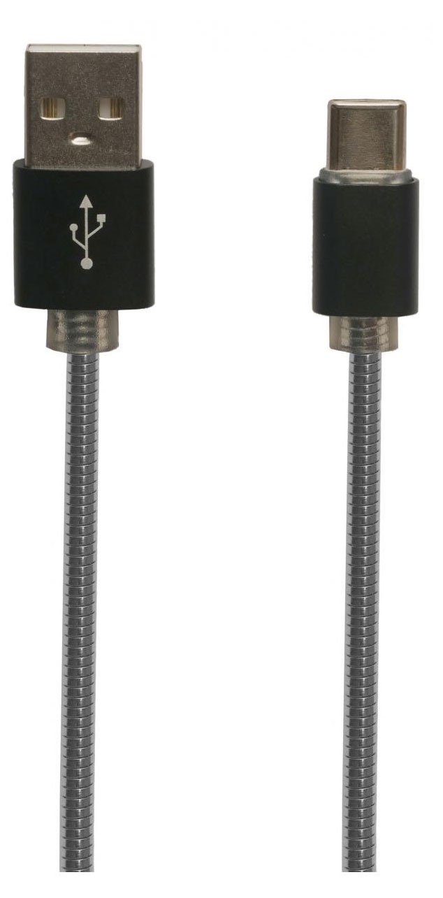 

USB кабель "LP" Type-C Металлическая оплетка 1 м. (черный)