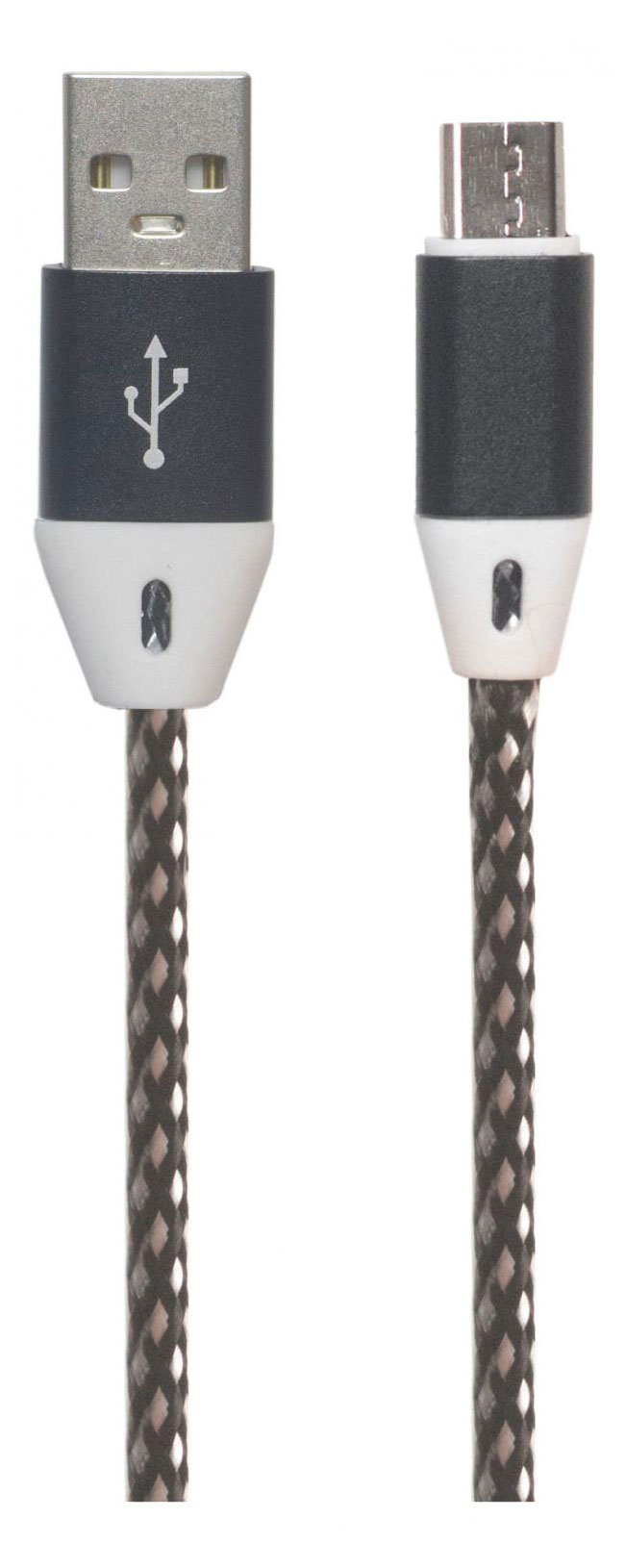 

USB кабель "LP" Type-C оплетка и металлические разъемы 1 м. (белый)