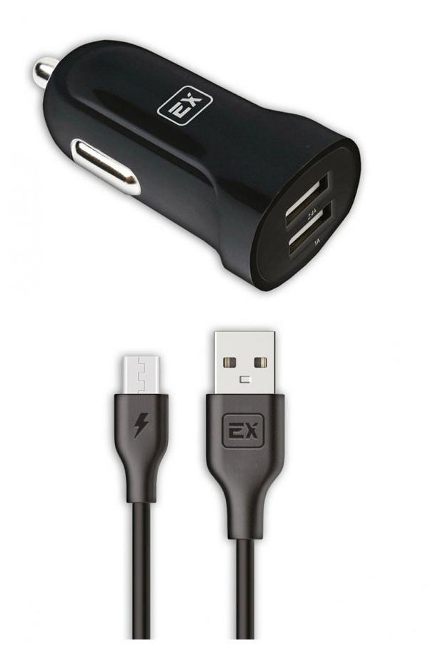 

Автомобильное зарядное устройство Exployd Classic EX-Z-582 2xUSB+кабель MicroUSB черное