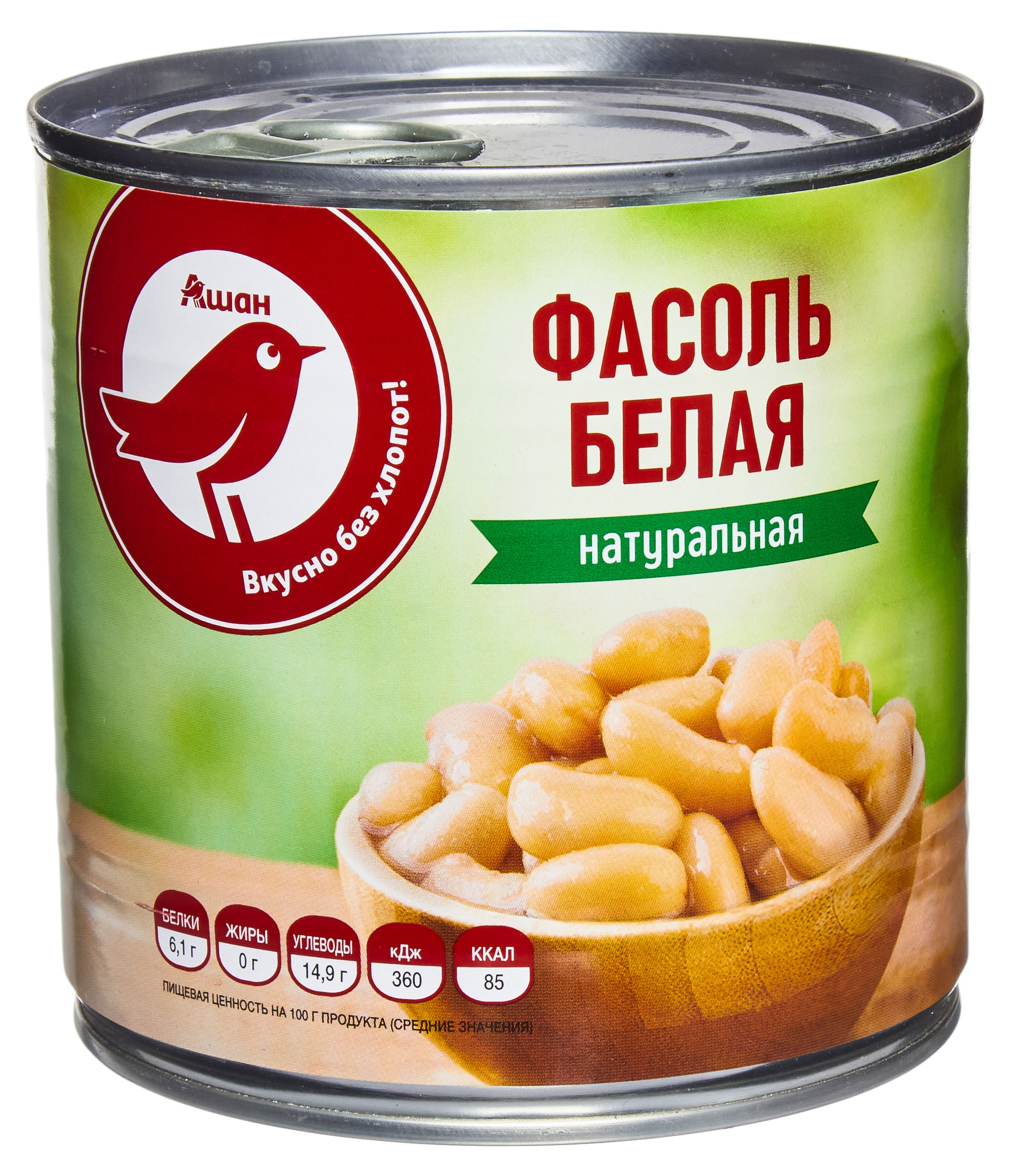 

Фасоль белая АШАН Красная птица натуральная, 400 г