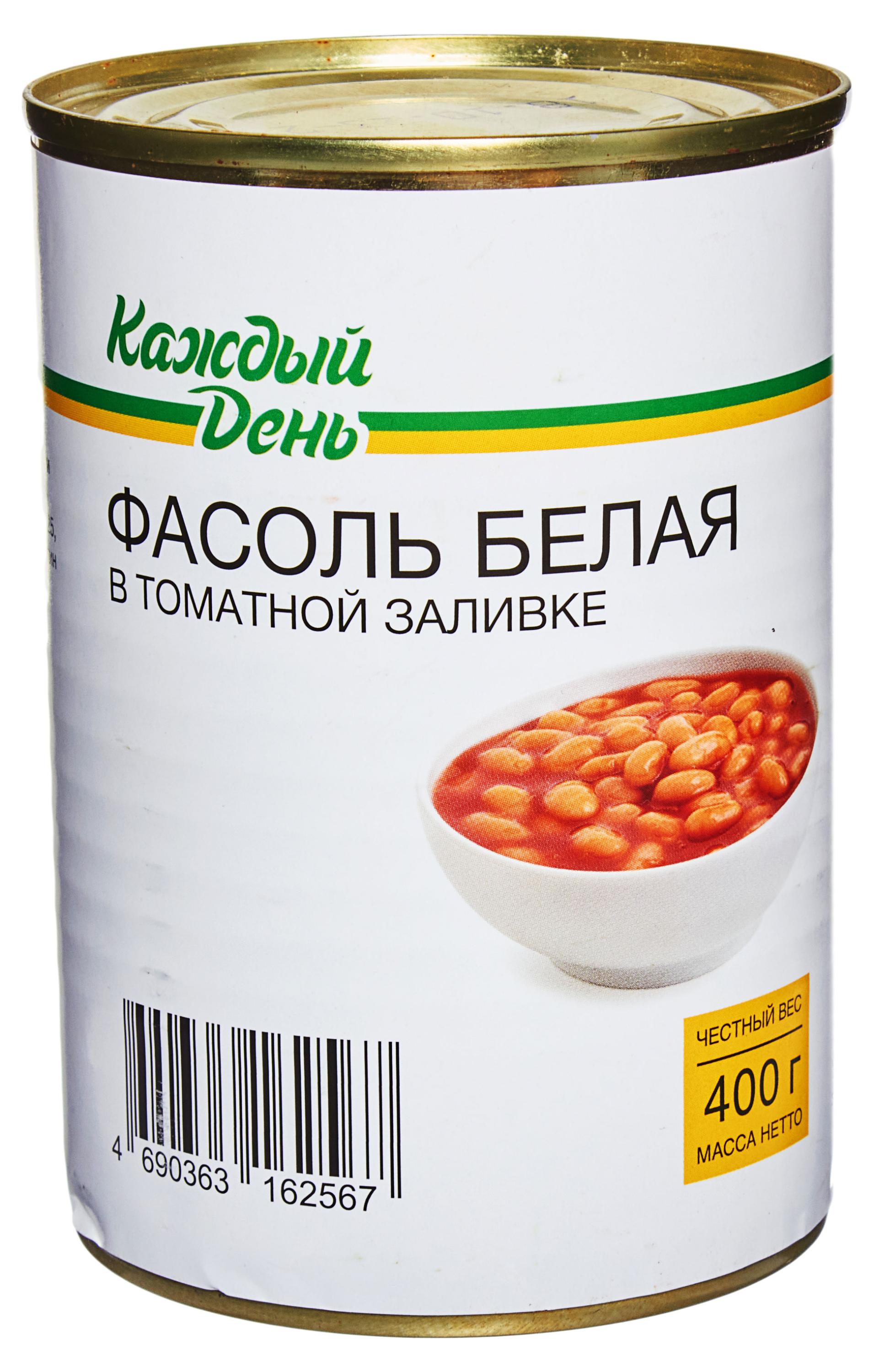 

Фасоль белая Каждый день в томатном соусе, 400 г