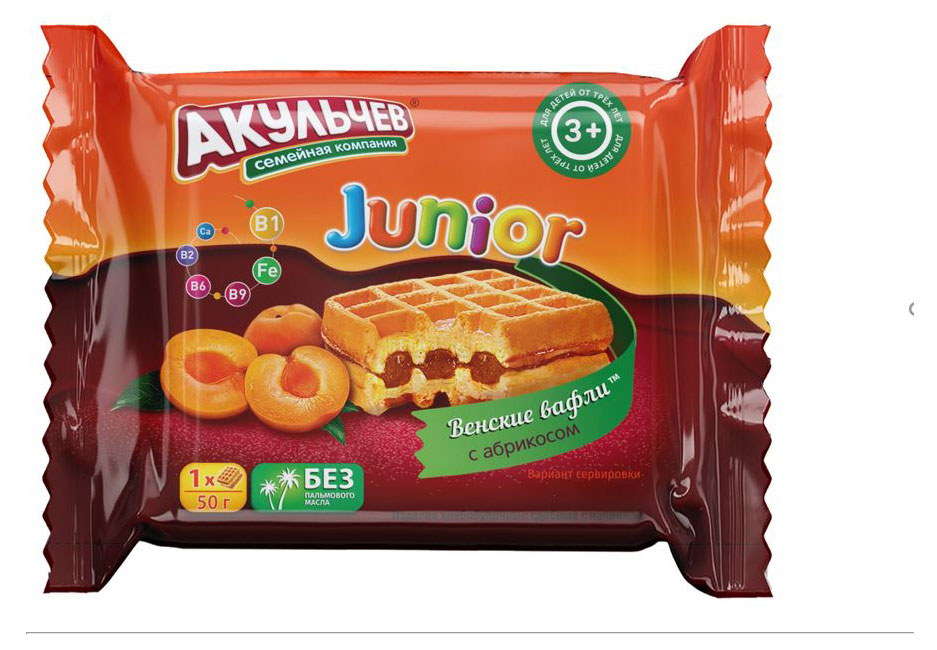 

Вафли мягкие Акульчев с абрикосом, 50 г