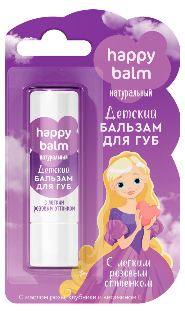 

Бальзам для губ детский Happy Balm c легким розовым оттенком, 3,6 г