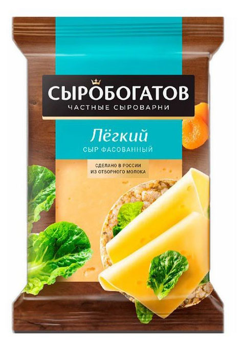 

Сыр полутвердый Легкий Сыробогатов 25% БЗМЖ, 180 г