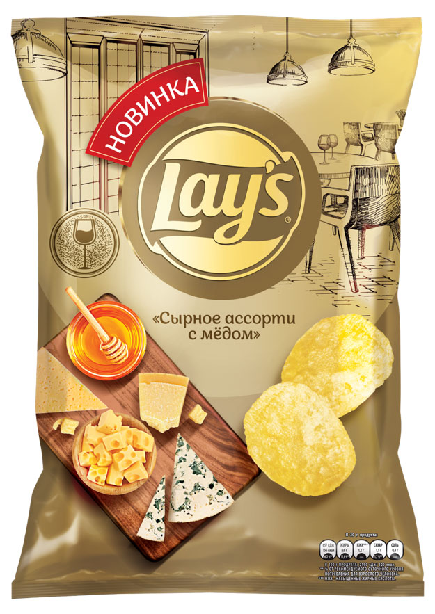 

Чипсы картофельные Lay's со вкусом сырное ассорти с медом, 90 г