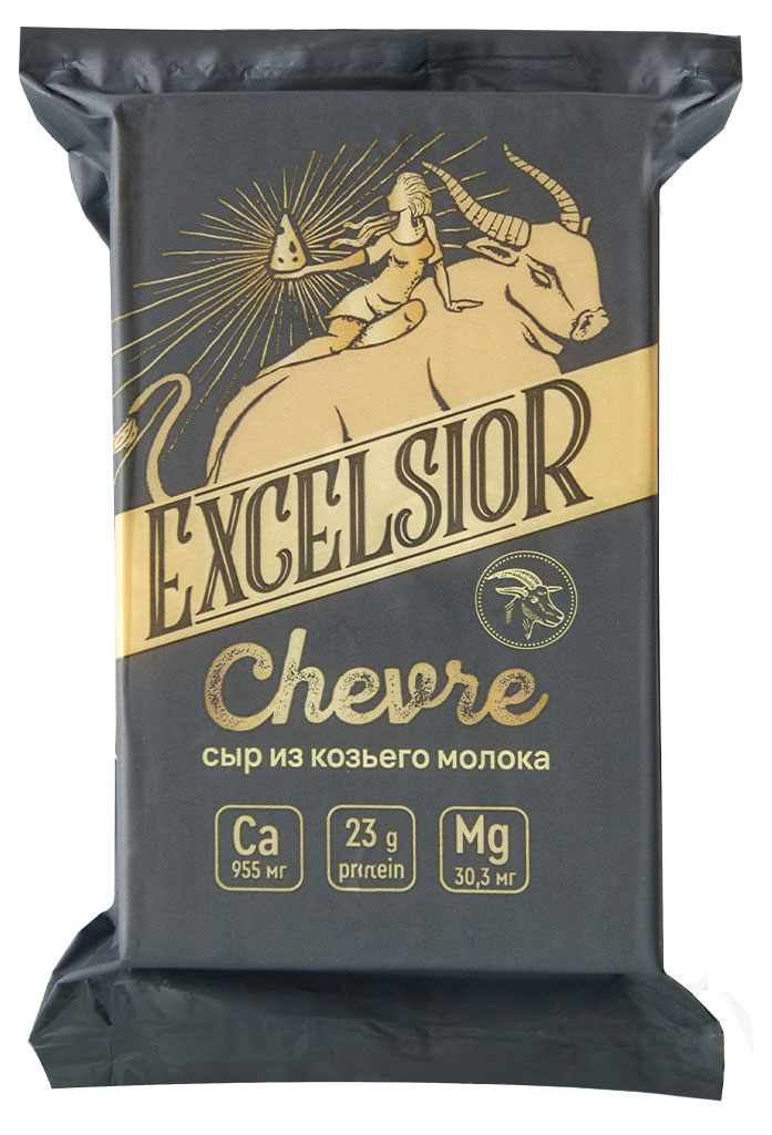 Изображение товара Полутвердый козий сыр Chevre Excelsior 50% БЗМЖ 180 г натуральная корочка