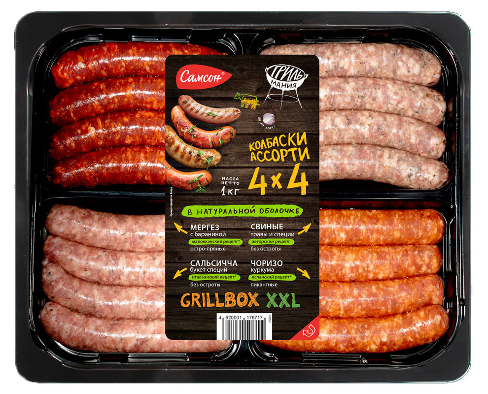 

Ассорти из колбасок Самсон 4х4, 1 кг