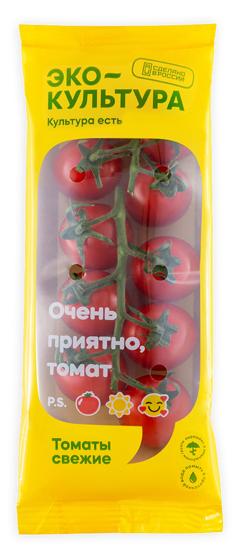 

Томаты Экокультура сливовидные коктейльные розовые на ветке, 250 г